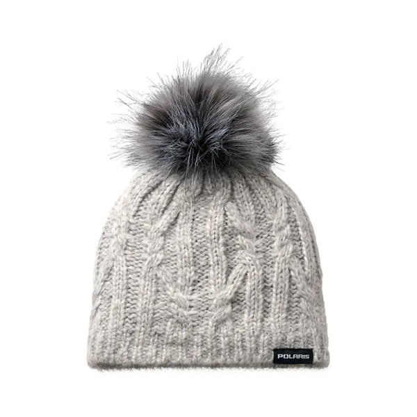 Polaris Cable Knit Removable Pom Beanie