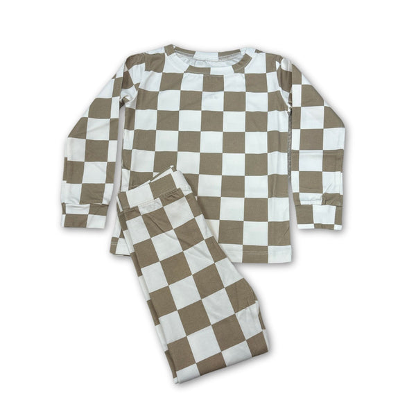 Little Aspen Baby Co Badlands Checkered Snowmobile 2 Piece PJ Set